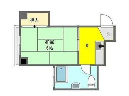 元町北ハイツ(1K/2階)の間取り写真