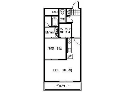 ソラーレ霧島(1LDK/3階)の間取り写真