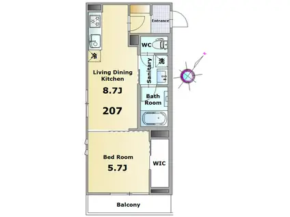 マスターグレイス穴川(1LDK/2階)の間取り写真