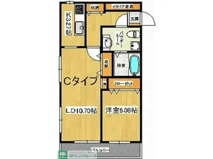 YKゴールデンIII(1LDK/2階)の間取り写真