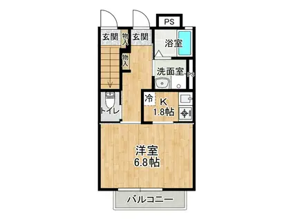 インレット荒川沖2B(1K/1階)の間取り写真