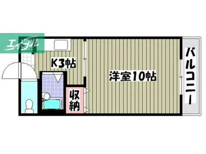 アジュール下中野(1K/8階)の間取り写真