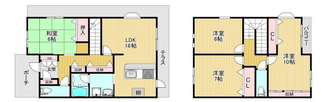プライジア(4LDK/1階)の間取り写真