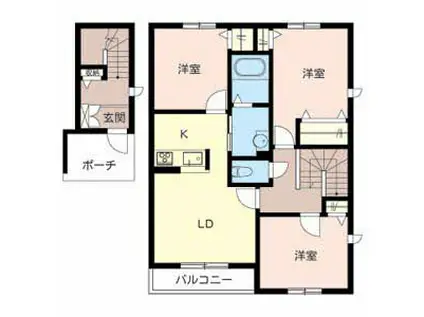 メゾン ラフェリオ(3LDK/2階)の間取り写真