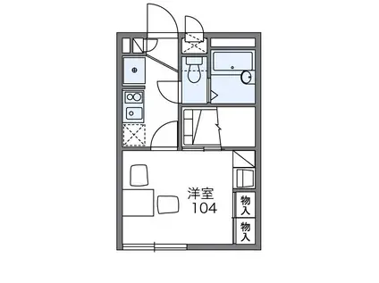 レオパレスカンパーニュ(1K/1階)の間取り写真
