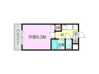 メゾン・ラフィネ(1K/2階)の間取り写真