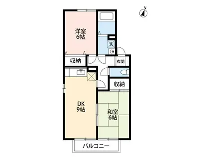 オリーブライト(2DK/1階)の間取り写真