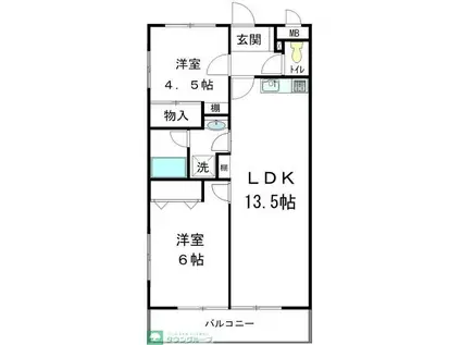 アネックスパーク(2LDK/3階)の間取り写真