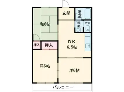 カスミハイツ(3DK/1階)の間取り写真