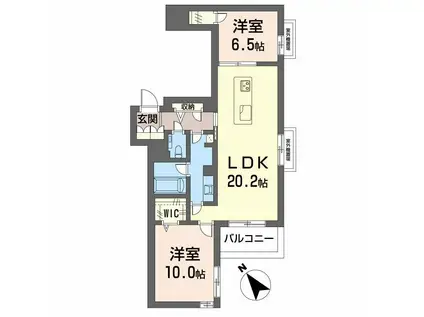 グランゲート滝川(2LDK/3階)の間取り写真