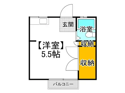 ホワイトアベニュ(1K/1階)の間取り写真