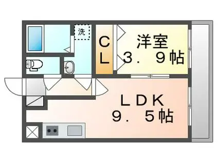 PURE・STAGE(1DK/2階)の間取り写真