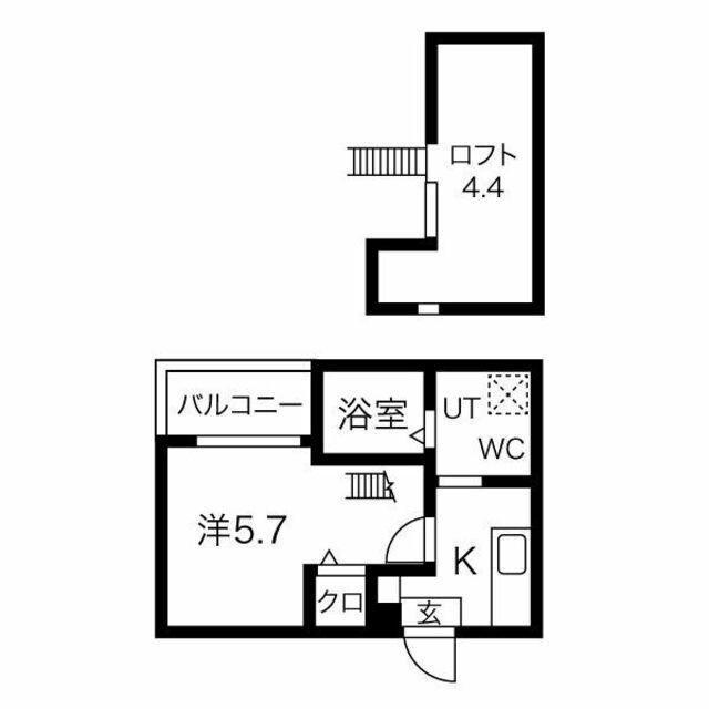 レガーロ中小田井(1K/2階)の間取り写真