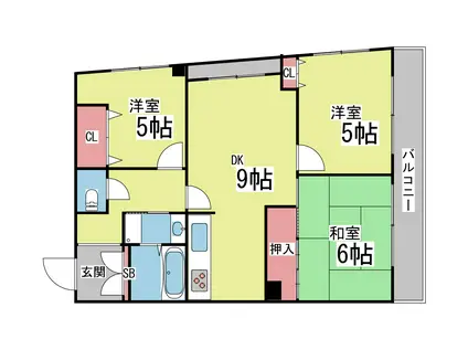 アバンセ六甲パート5(3LDK/3階)の間取り写真