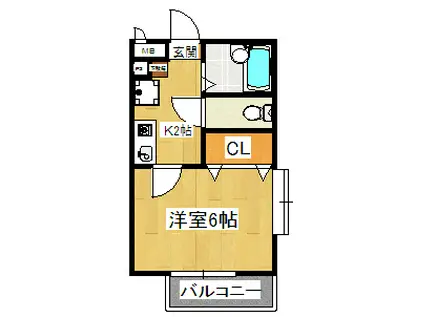 GRACEVILLE109(1K/1階)の間取り写真