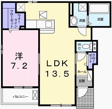 ポーシェガーデン4(1LDK/1階)の間取り写真