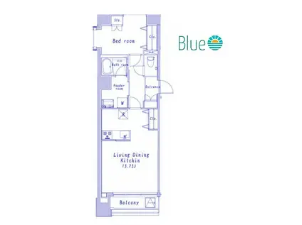 EKTAR I(1LDK/6階)の間取り写真