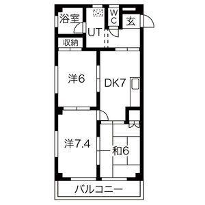 メゾンα(3DK/2階)の間取り写真