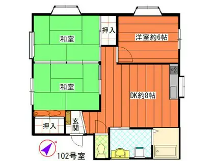 ハイムマキ(3DK/1階)の間取り写真