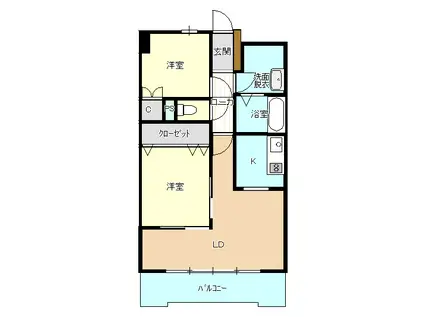 エスト加賀野(2LDK/3階)の間取り写真