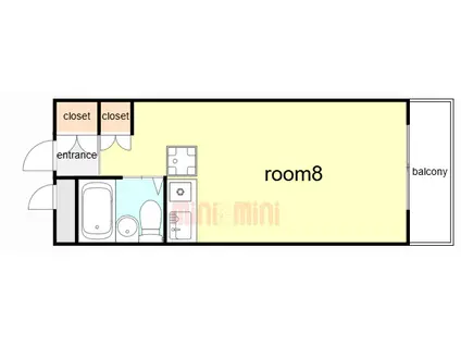 ホワイト石塚(ワンルーム/2階)の間取り写真