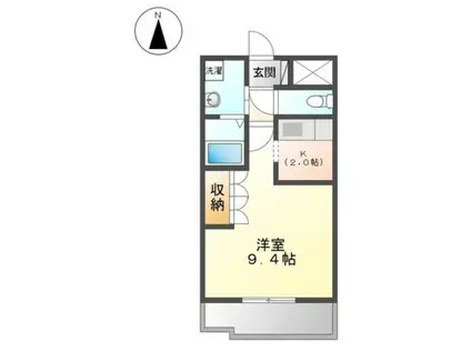 ライスポート富士(1K/1階)の間取り写真