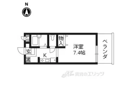 サーティフル新二条(1K/3階)の間取り写真