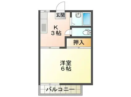 メゾンウッドペッカー(1K/2階)の間取り写真