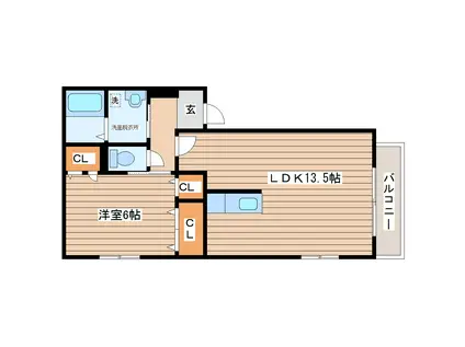 ボナール(1LDK/1階)の間取り写真