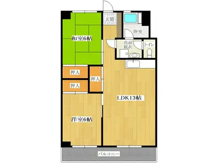 グランエピ城南(2LDK/2階)の間取り写真