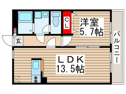 アムールエトワール(1LDK/1階)の間取り写真