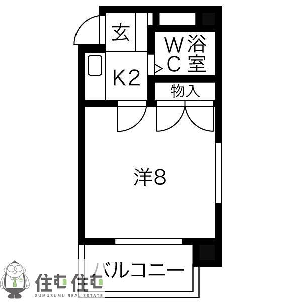 ガーデンコート豊田(1K/3階)の間取り写真