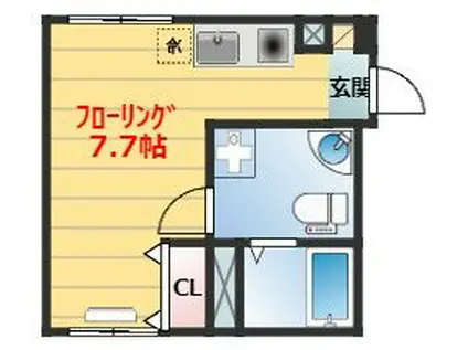 グリーンスタイリオ西尾久(ワンルーム/2階)の間取り写真