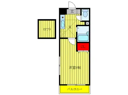 SKコートIV(1K/8階)の間取り写真