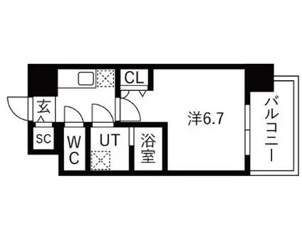 ワールドアイ大阪イースト CITY(1K/14階)の間取り写真