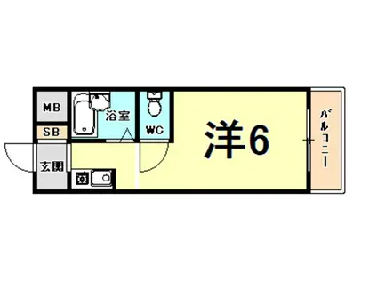 アーバンハイツテラモト(ワンルーム/3階)の間取り写真