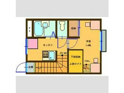 MIRAIE松原(1K/2階)の間取り写真