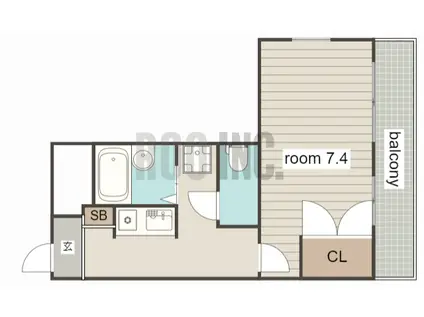 リッチウォーク市役所前(1K/1階)の間取り写真
