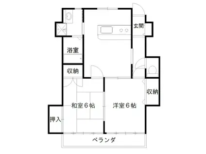 コーポ司(2DK/1階)の間取り写真