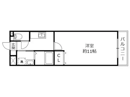 サンクリエート守山 守山市勝部2丁目(1K/3階)の間取り写真