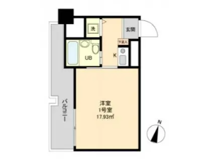 LION竹屋(1K/4階)の間取り写真