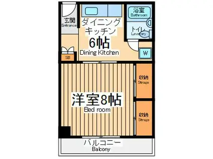 エムアイビル(1DK/3階)の間取り写真