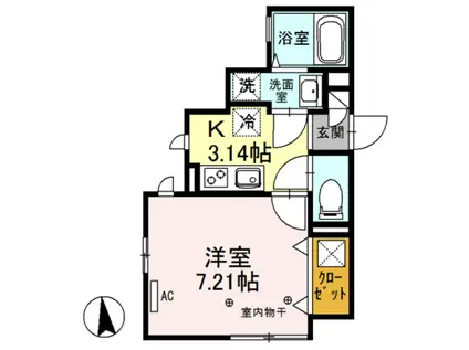 ラピス綾瀬(1K/3階)の間取り写真