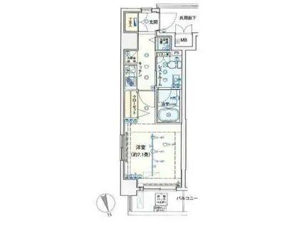 バージュアル大森(1K/3階)の間取り写真