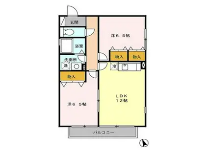 アーバンハイムA(2LDK/1階)の間取り写真