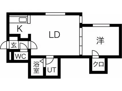 レストヒルズ菊水(1LDK/2階)の間取り写真