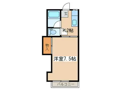 コーポチェリー(1K/1階)の間取り写真