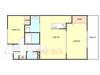 サンビルダープラス高羽ガーデン(2LDK/2階)の間取り写真