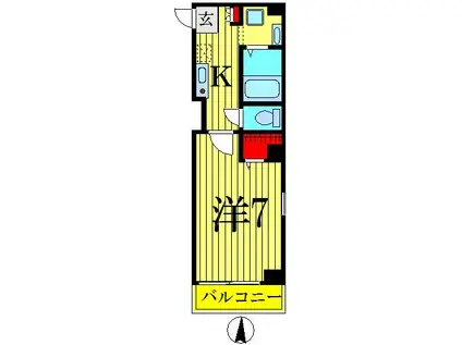 MS FLAT(1K/4階)の間取り写真