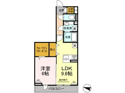 エクセリア上鷺宮II(1LDK/2階)の間取り写真